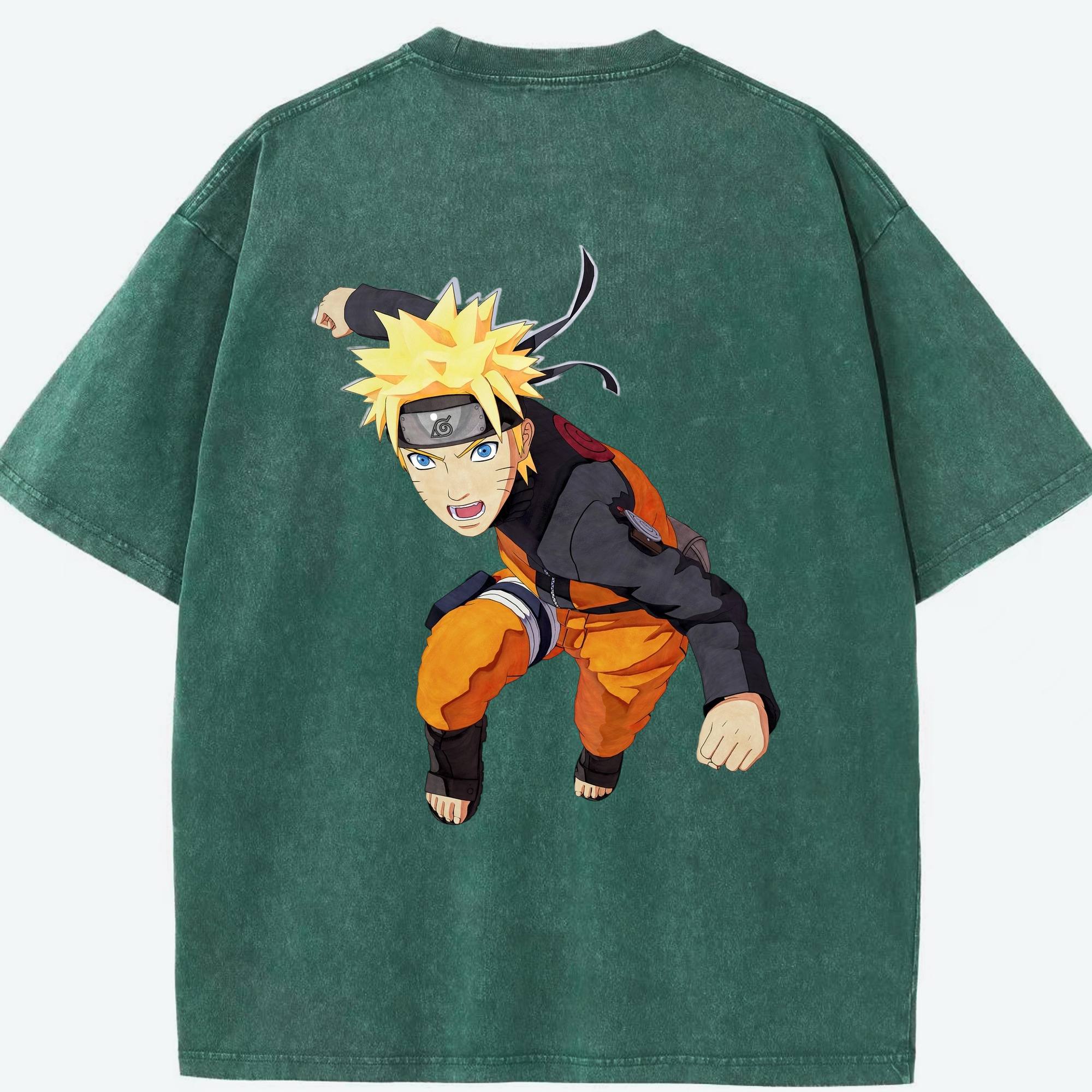 （画像用） NARUTO -ナルト- うずまき ナルト Uzumaki Naruto 綿100% ヴィンテージ風 半袖Tシャツ（背面プリント）